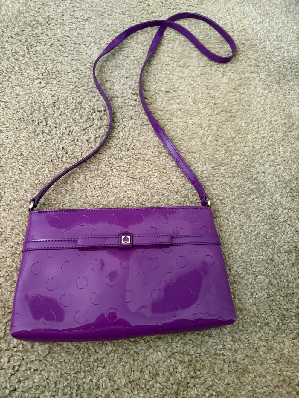 kate spade Purple Patent Polka Dot Crossbody
